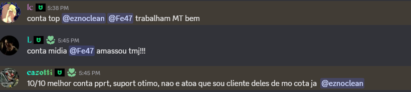 Print de feedback de cliente no Discord (2)